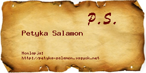 Petyka Salamon névjegykártya